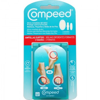 compeed ampollas surtido 3 tamanos 5 apositos